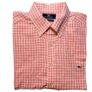 Vineyard Vines Slim Fit Tucker shirt XL Men's Pink Checkered Shirt